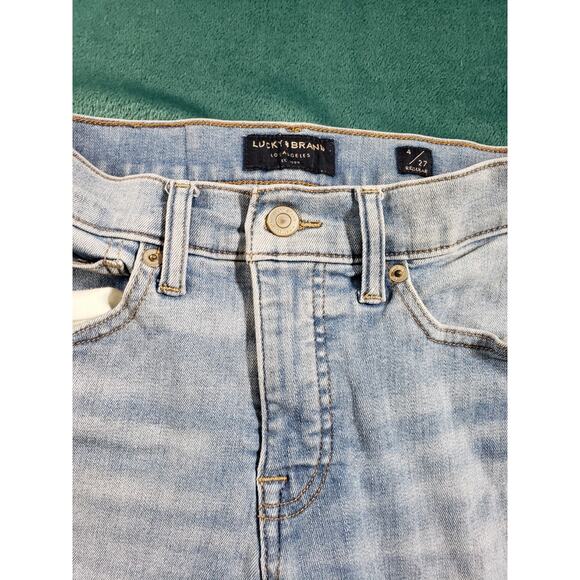 Lucky Brand Jeans Size 4 Womens Blue Stretch Pants Fray Hem Mid Rise Ava Skinny - Picture 7 of 14